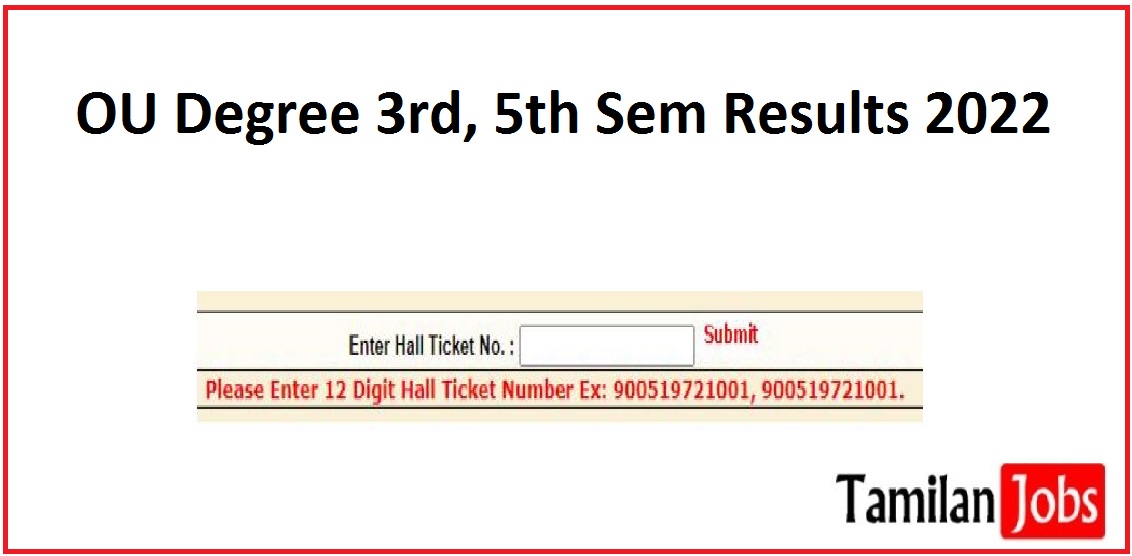 Osmania University Degree UG Semester Results 2022