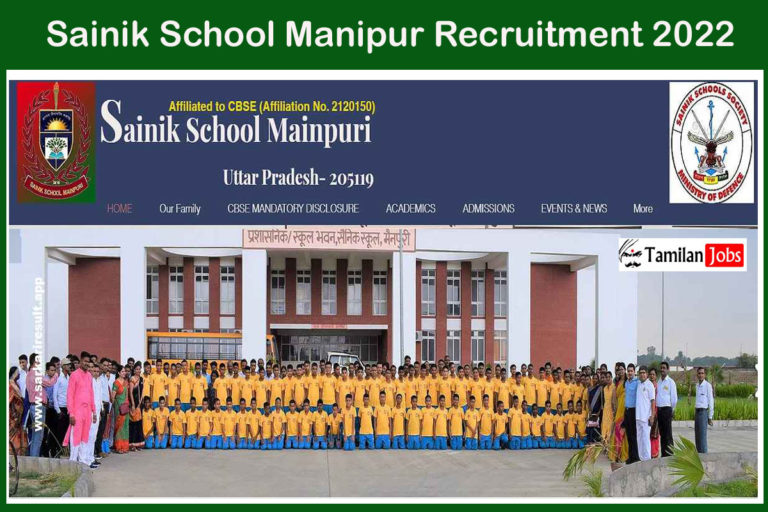 Sainik School Manipur Recruitment 2022