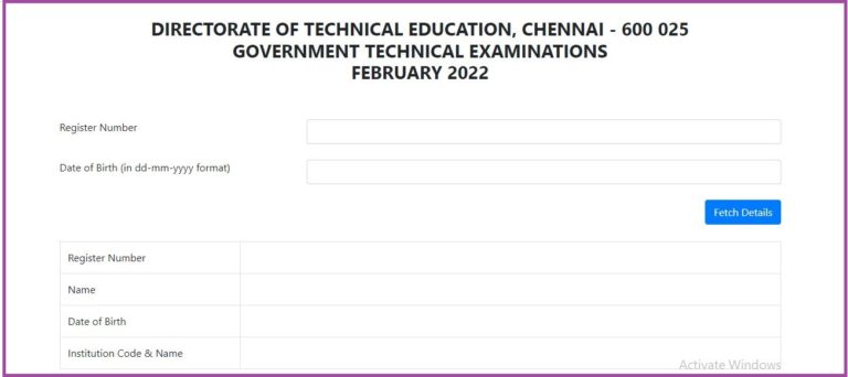TNDTE GTE, COA Result 2022 Announced Check Out DOTE Results Here