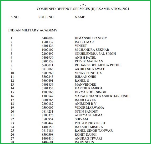 UPSC CDS 2 Final Result 2022 Released Download UPSC Results PDF