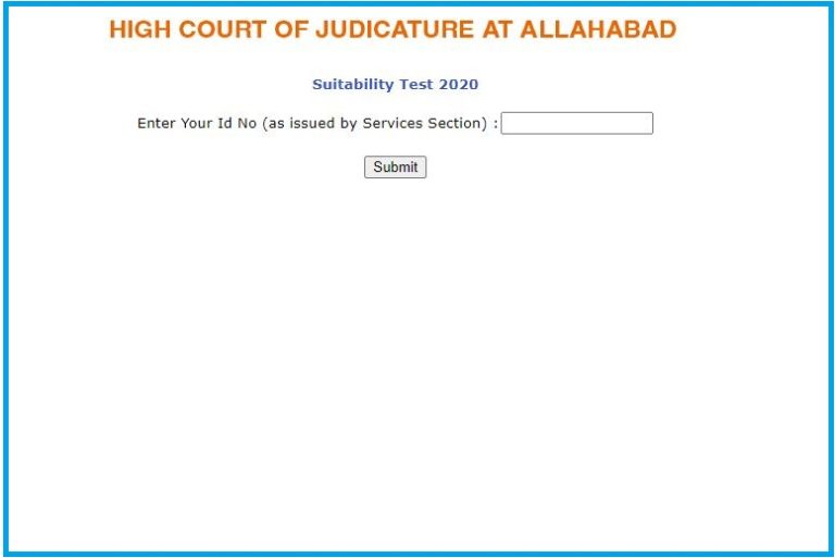 Allahabad High Court UPHJS Suitability Test Admit Card 2022 Released Download