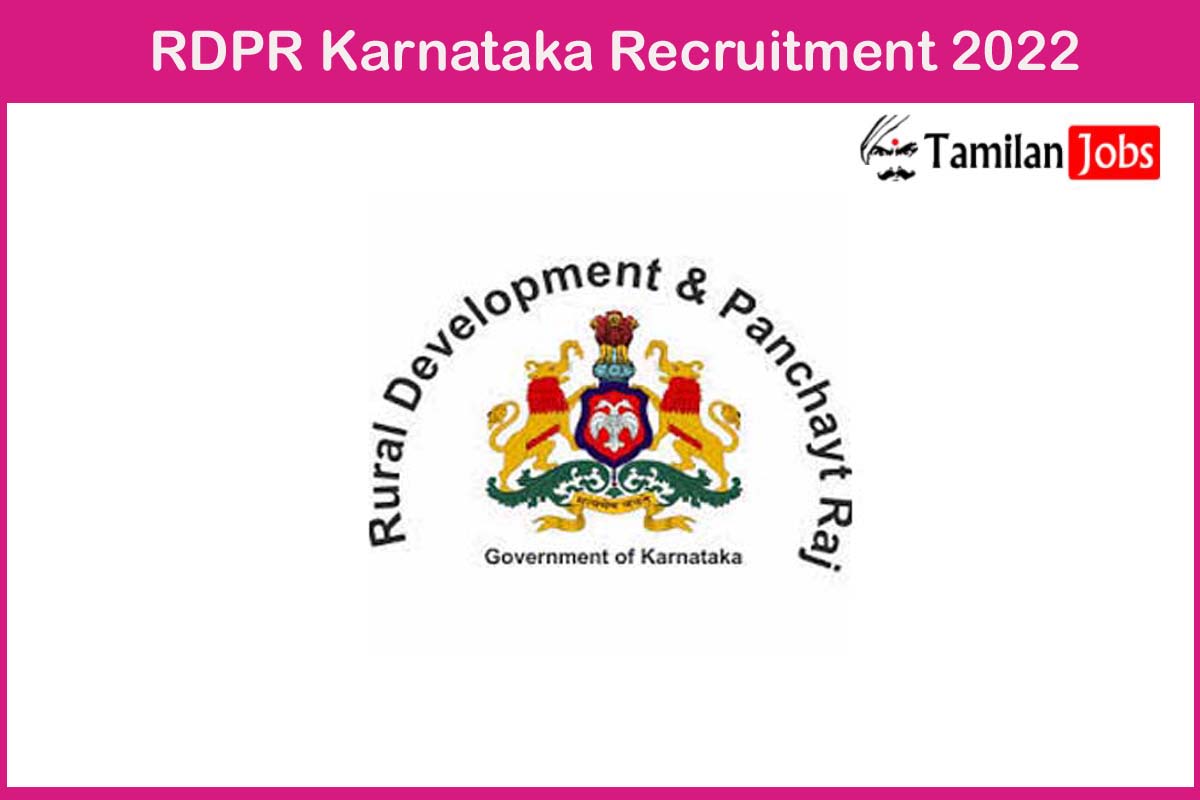 RDPR Karnataka Recruitment 2022