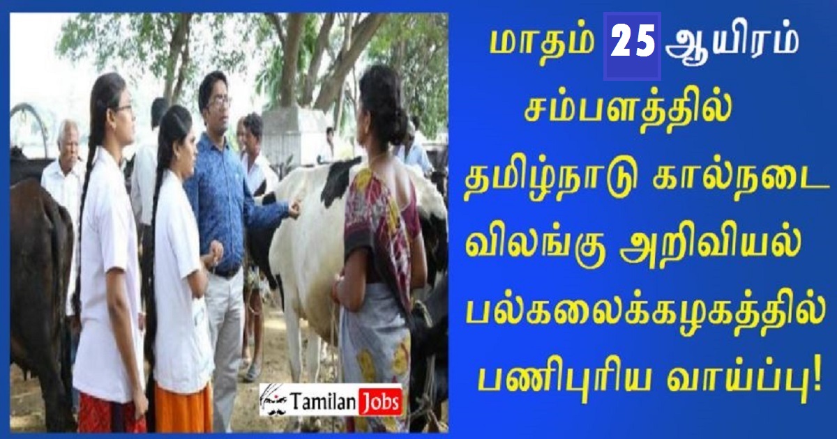 TANUVAS Chennai Recruitment 2022