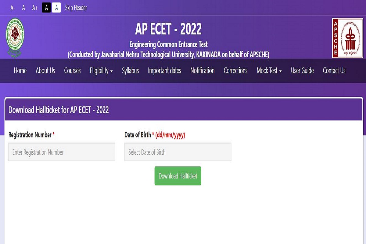 AP ECET Hall Ticket 2022