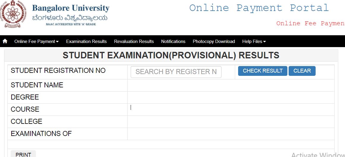 Bangalore University 3Rd Sem Exam Result