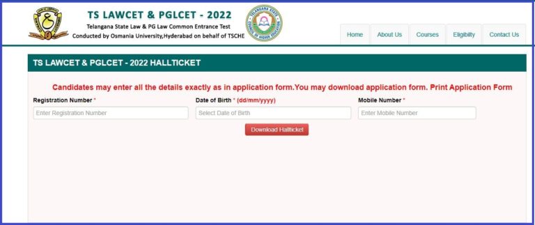 TS LAWCET Admit Card 2022 (Declared) & Download Check Exam Date