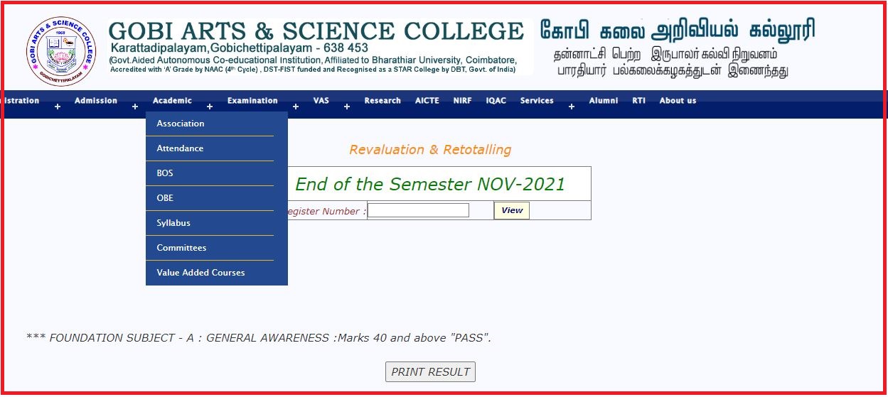 Gopi College Sem Result 2022 Released Check Gasc Ug Results Score Here