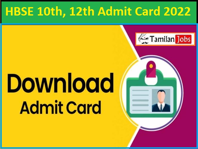 HBSE 10th, 12th Compartment Admit Card 2022 Download @ bseh.org.in