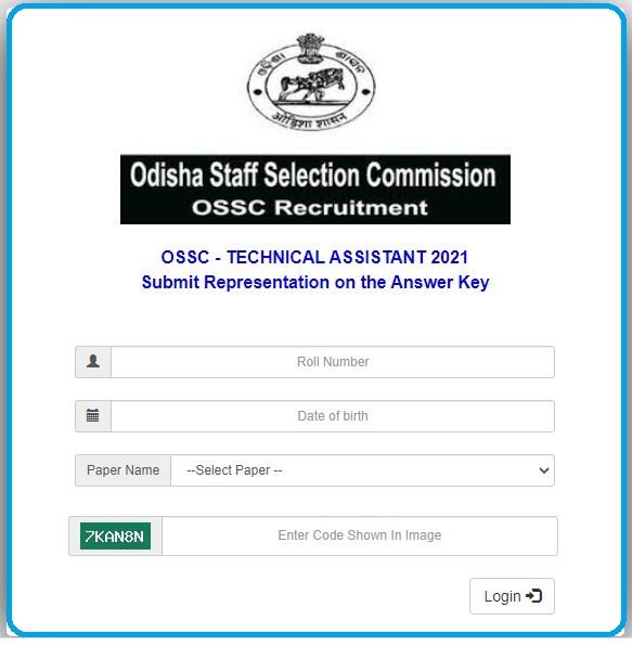 Ossc Technical Assistant Main Answer Key 2022 Declared Check Objection Last Date Here