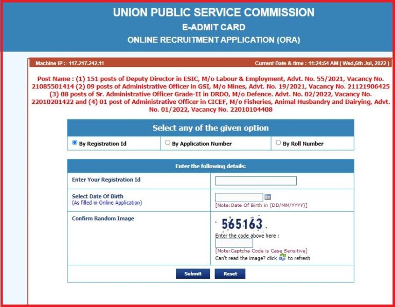 UPSC ESIC Deputy Director Admit Card 2022 Declared Check Exam Date
