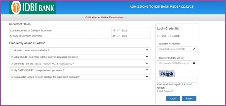 IDBI Bank Assistant Manager Admit Card 2022 Out Download Here