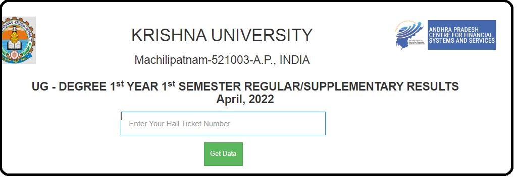 Krishna University Degree 1st Sem Results 2022