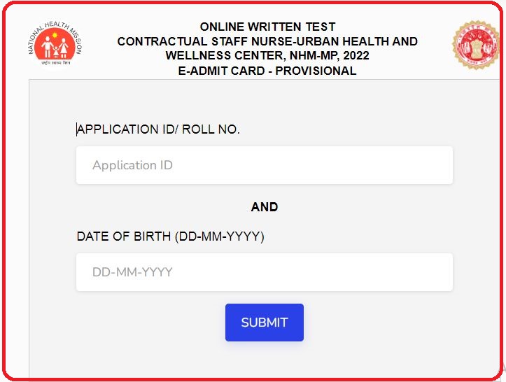 NHM MP Staff Nurse Pharmacist Hall Ticket 2022