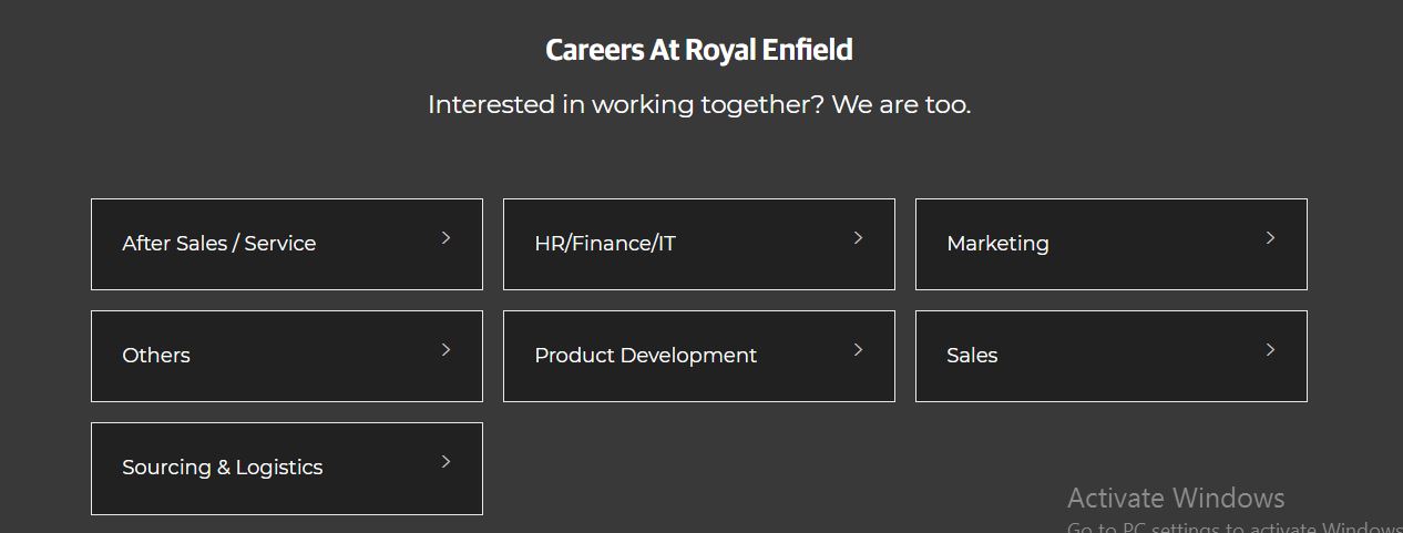 Royal Enfield Current Job Openings