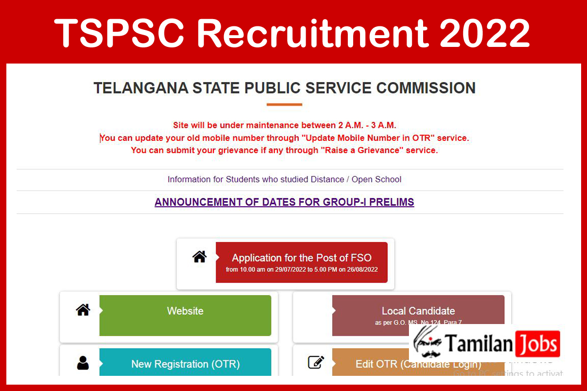 TSPSC Recruitment 2022 - Tamilan Jobs TSPSC Recruitment 2022
