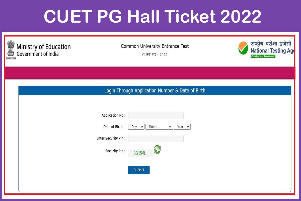 CUET PG Hall Ticket 2022