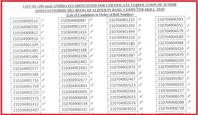 OSSC Junior Assistant Result 2022 Out Check Odisha JA Certificate Verification Dates