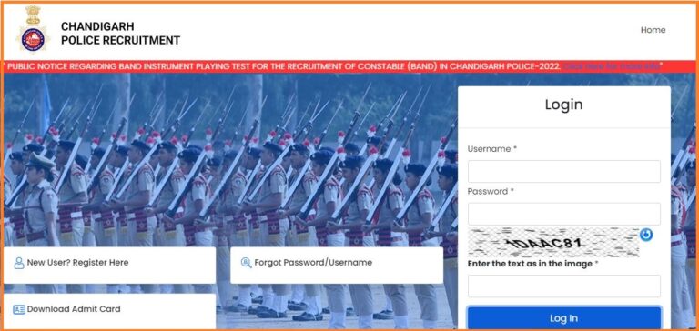 Chandigarh Police Constable Band Admit Card 2022 Out Check Exam Date & Place