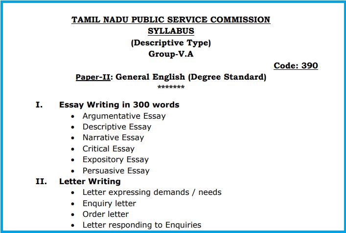 TNPSC Group 5A Syllabus 2022 Out Check Exam Pattern & Download