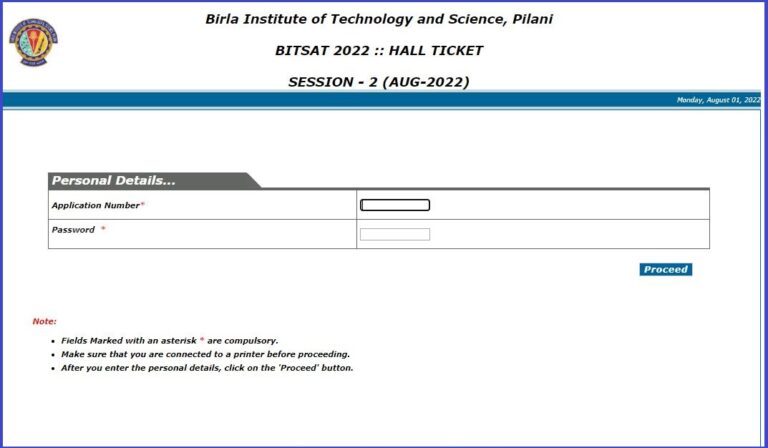 BITSAT Admit Card 2022 Session 2 Revealed Download @ bitsadmission.com