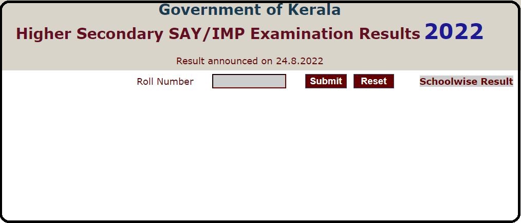 DHSE Kerala Plus Two Say Result 2022
