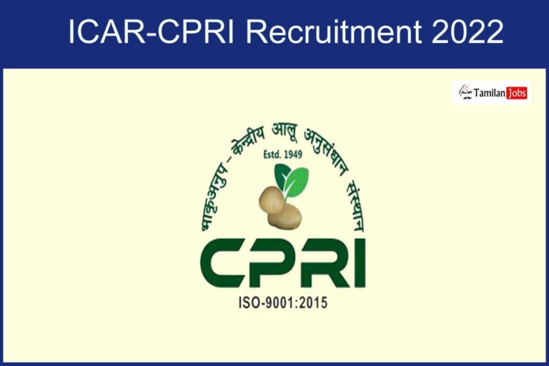 ICAR-CPRI Recruitment 2022 Out – Apply Young Professional Jobs