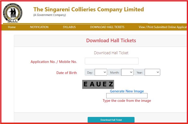 SCCL Junior Assistant Exam Admit Card 2022