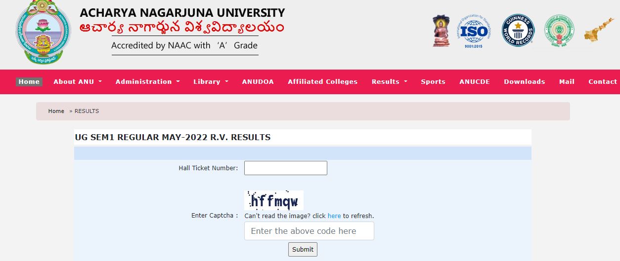 ANU Degree 1st Semester Revaluation Result