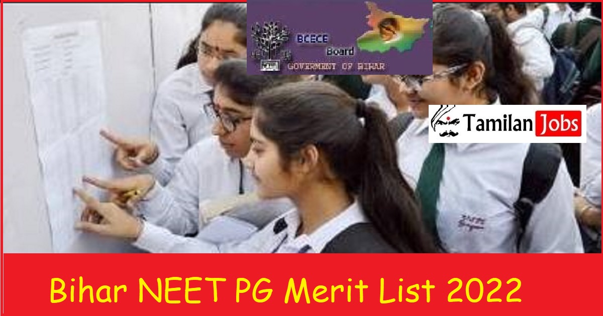 Bihar NEET PG Merit List 2022