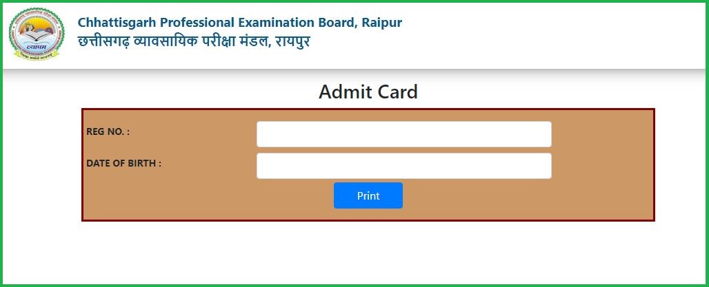 CG TET Admit Card 2022