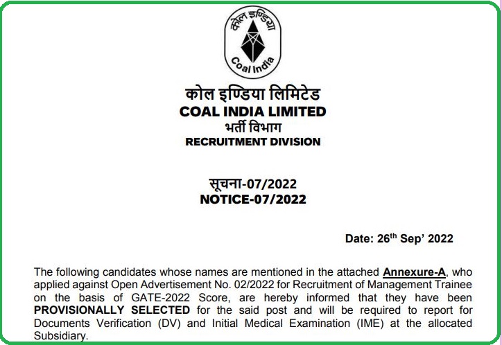 CIL Management Trainee Result 2022