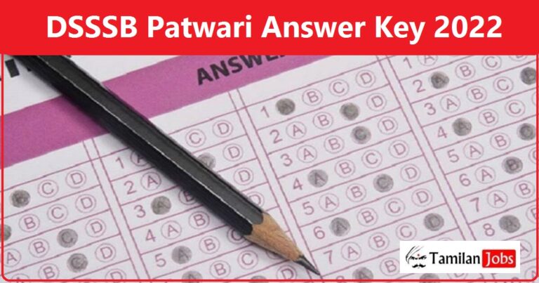 DSSSB Patwari Answer Key 2022