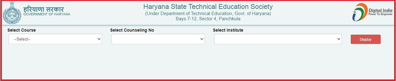 Haryana Polytechnic 2nd Round Counselling Seat Allotment Result 2022 Out