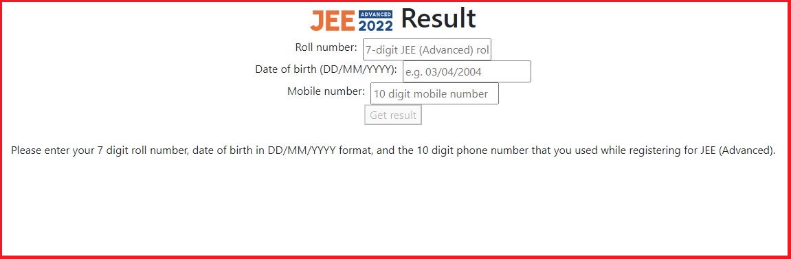 JEE Advance Result 2022