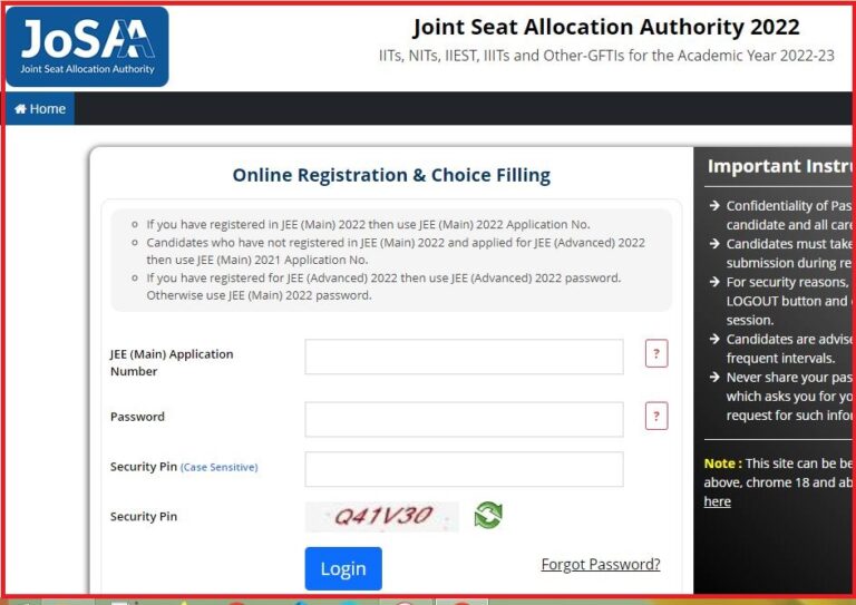 JOSAA Mock Seat Allotment 2022