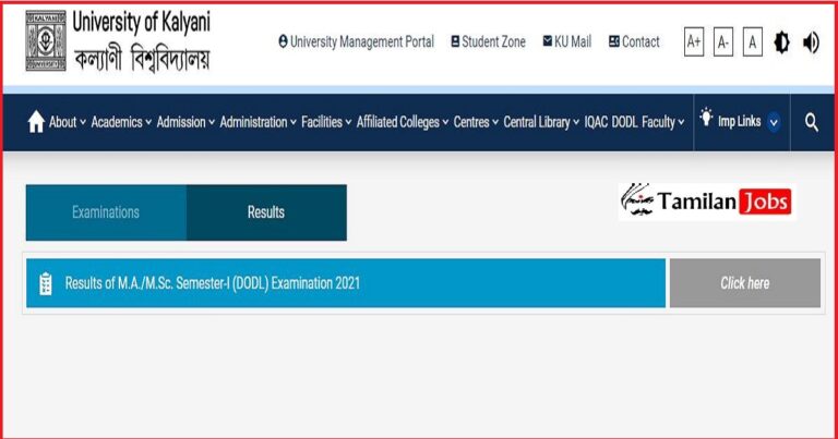 Kalyani University Result 2022
