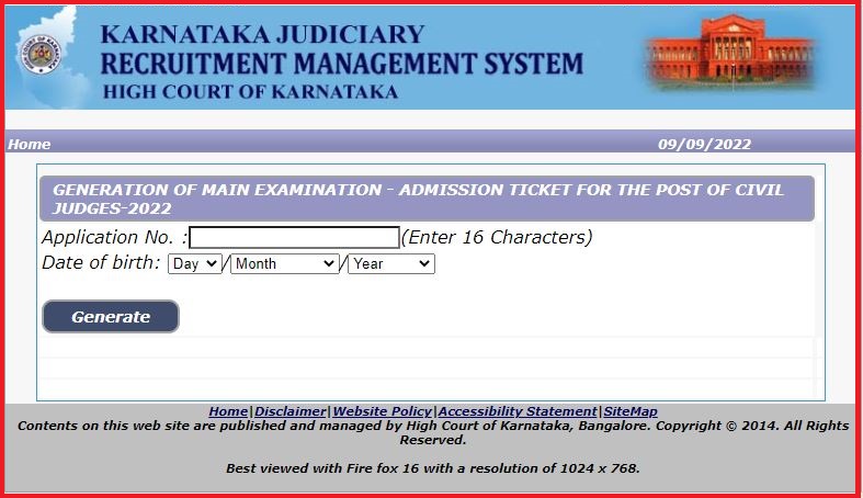Karnataka High Court Civil Judge Hall Ticket 2022
