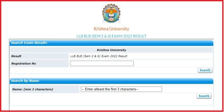 Krishna University LLB, BLB Result 2௦22