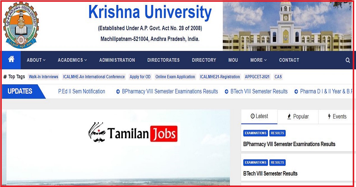 Krishna University Results 2022