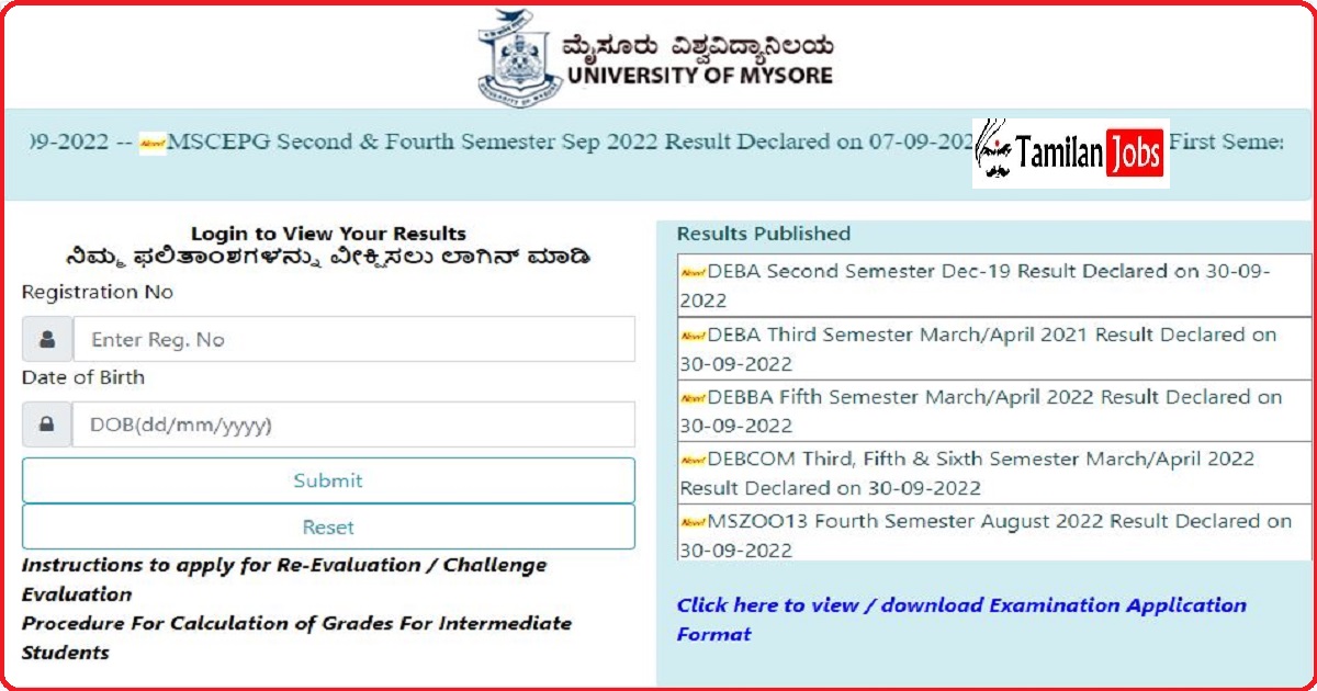  Mysore University Results 2022