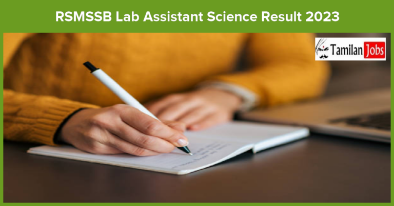 RSMSSB Lab Assistant Science Result 2023