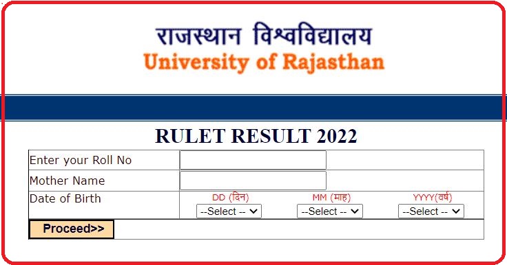 RULET RESULT 2022