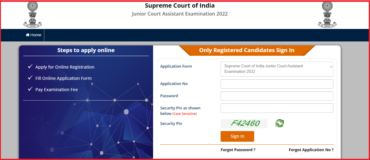 Sci Junior Court Assistant Admit Card 2022