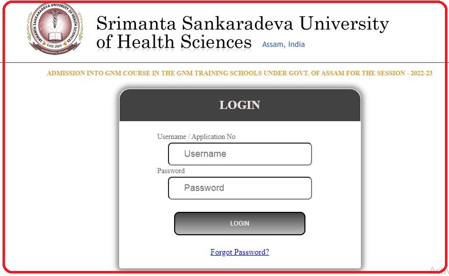 SSUHS GNM Entrance Exam Admit Card 2022