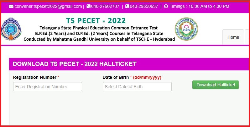 TS PECET Admit Card 2022