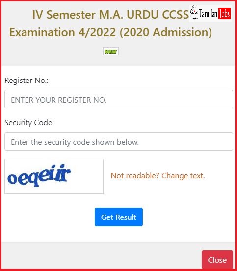 University of Calicut MA Urdu (Sem 4) CCSS Exam Result 2022