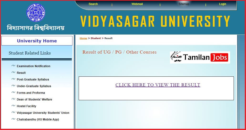 Vidyasagar University Result 2022