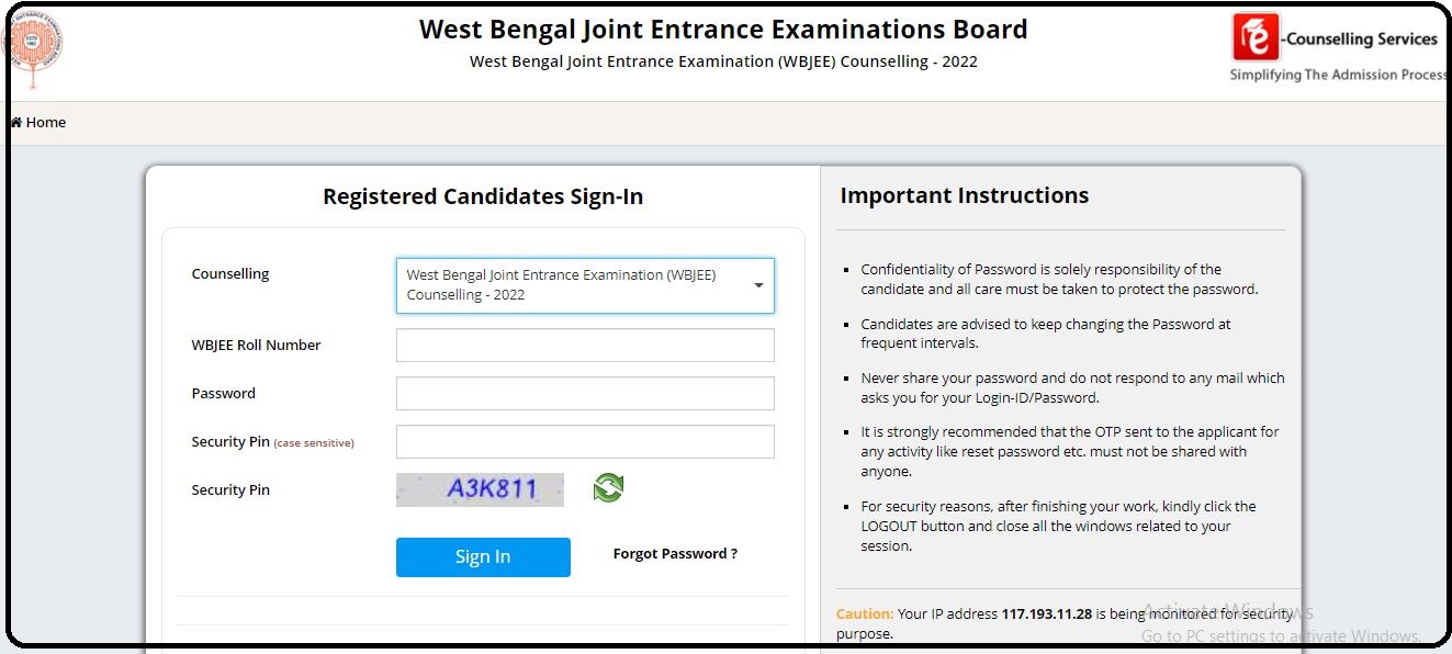 WBJEE 2022 round 2 Seat Allotment Result