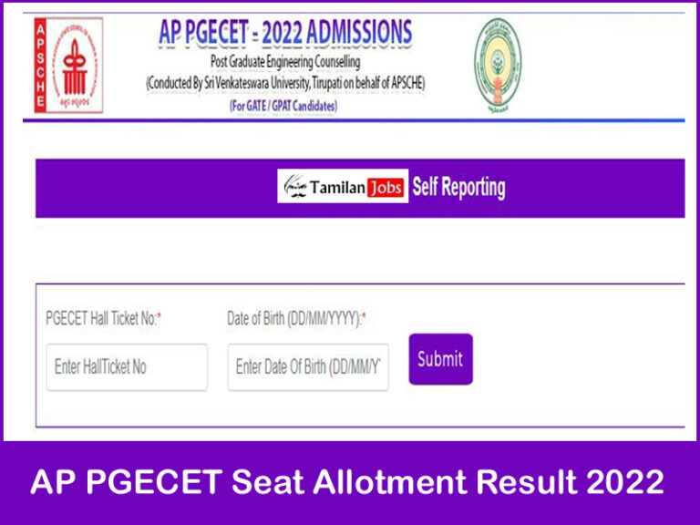 AP PGECET Seat Allotment Result 2022