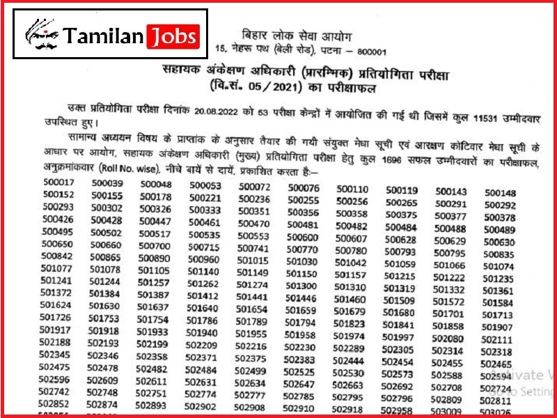 BPSC AAO Prelims Result 2022